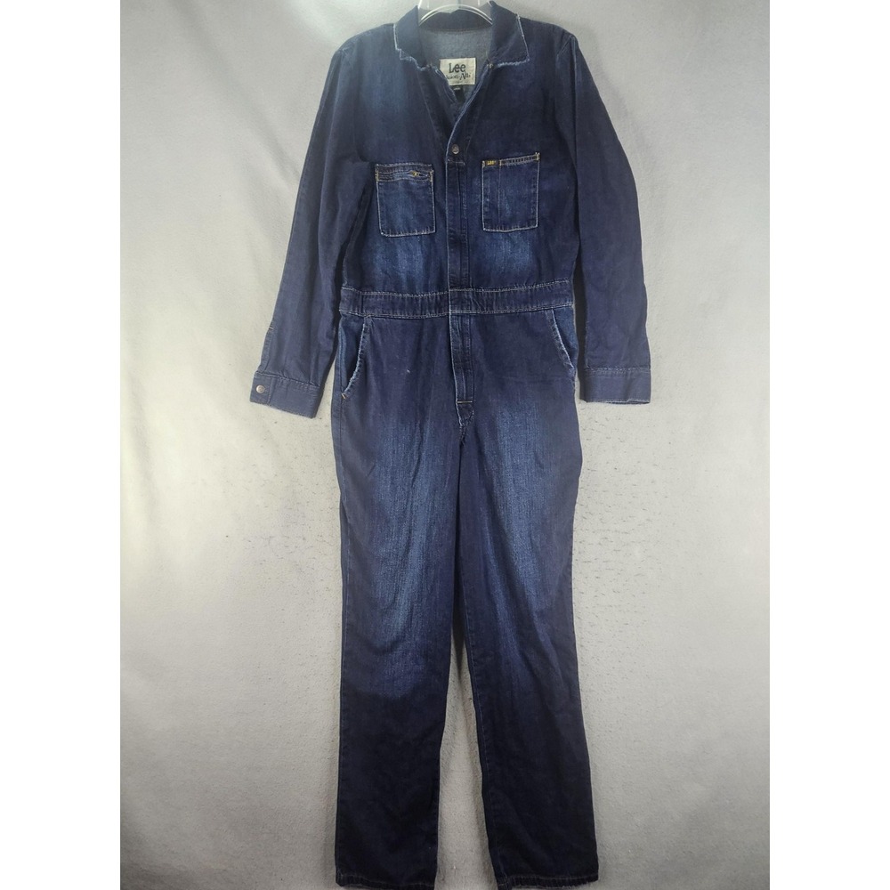 Lee Union-Alls Jumpsuit Womens Medium Blue Denim Coverall Long Sleeve Workwear